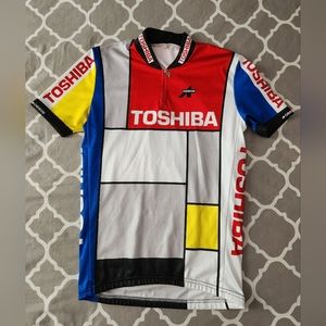 **Vintage Toshiba Assos Bike Road Cycling Jersey Size Medium